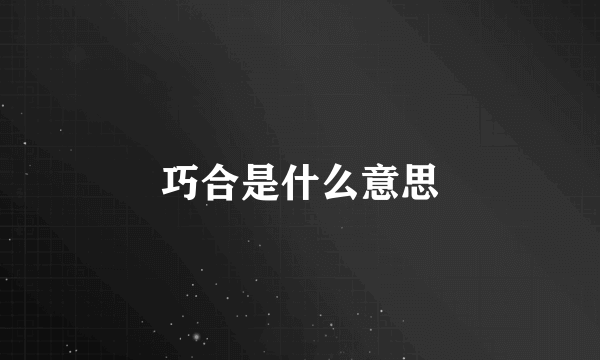 巧合是什么意思