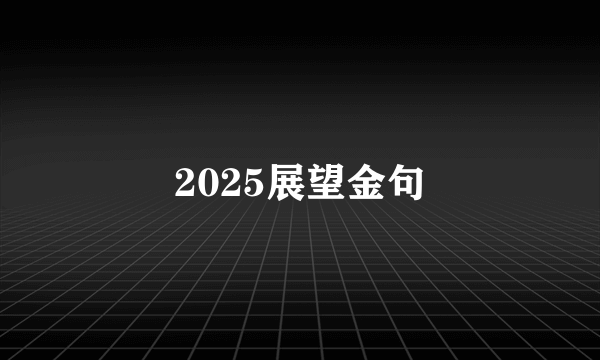 2025展望金句