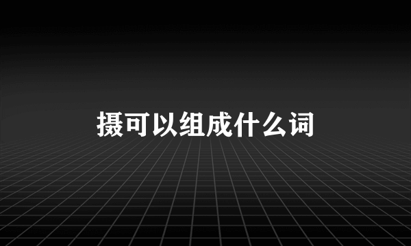 摄可以组成什么词