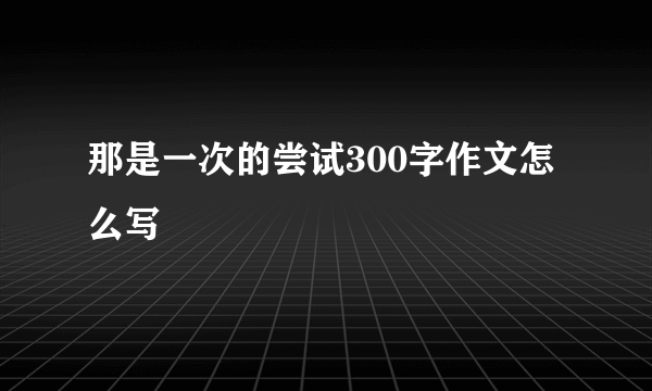 那是一次的尝试300字作文怎么写