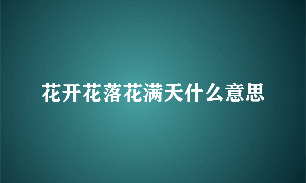 花开花落花满天什么意思