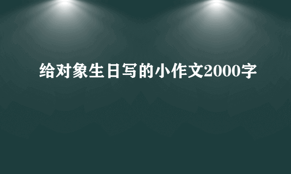 给对象生日写的小作文2000字