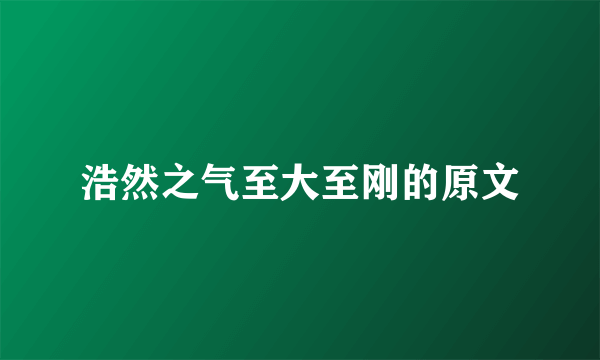 浩然之气至大至刚的原文