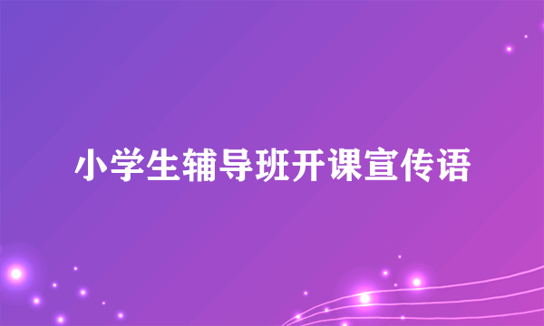 小学生辅导班开课宣传语