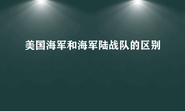 美国海军和海军陆战队的区别