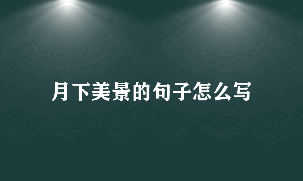 月下美景的句子怎么写