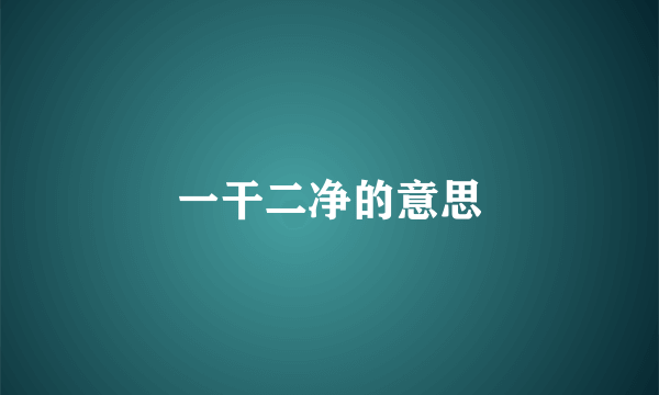 一干二净的意思