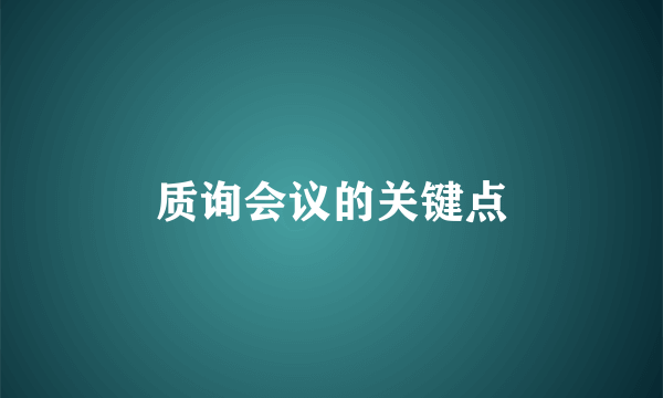 质询会议的关键点