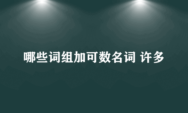 哪些词组加可数名词 许多