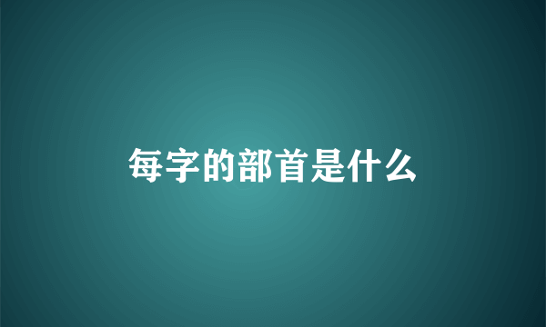 每字的部首是什么