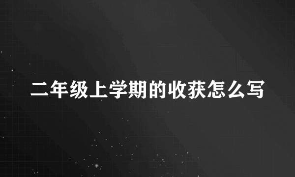二年级上学期的收获怎么写