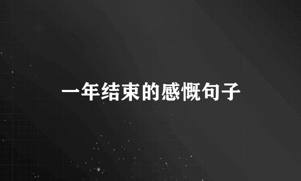 一年结束的感慨句子
