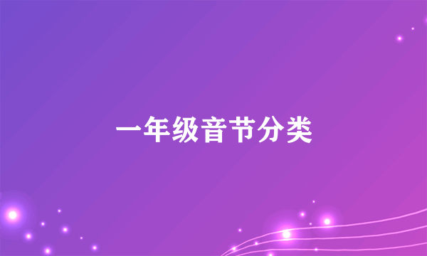 一年级音节分类