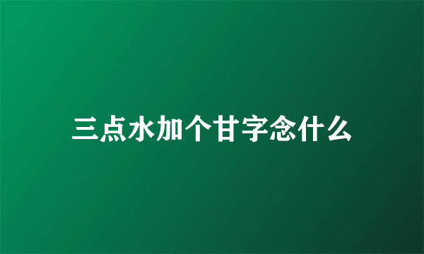 三点水加个甘字念什么
