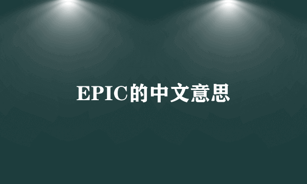 EPIC的中文意思