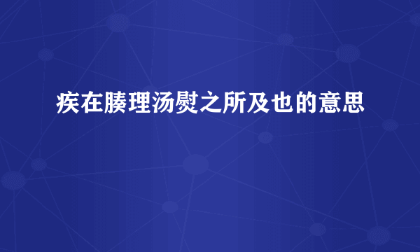 疾在腠理汤熨之所及也的意思