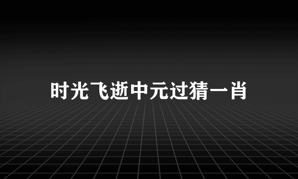 时光飞逝中元过猜一肖