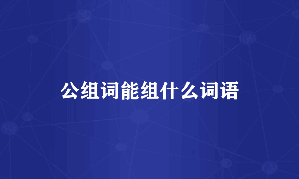 公组词能组什么词语