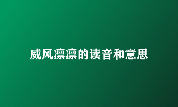 威风凛凛的读音和意思