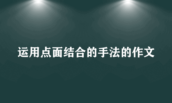 运用点面结合的手法的作文