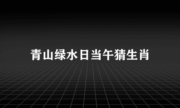 青山绿水日当午猜生肖