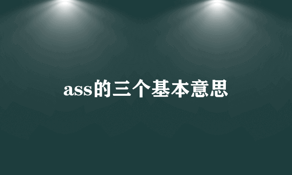 ass的三个基本意思