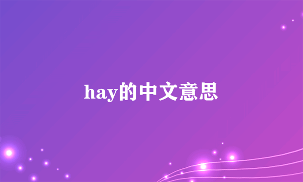 hay的中文意思