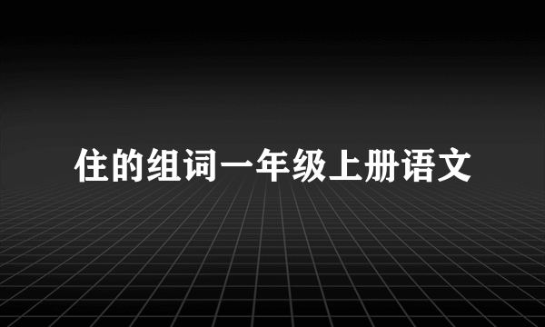 住的组词一年级上册语文