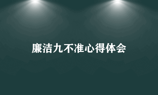 廉洁九不准心得体会