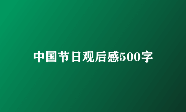 中国节日观后感500字