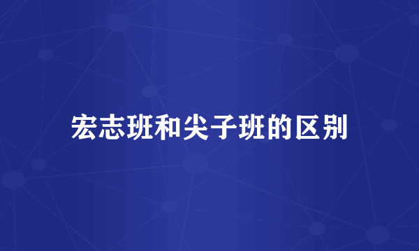 宏志班和尖子班的区别