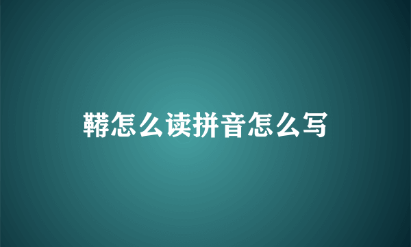 鞯怎么读拼音怎么写