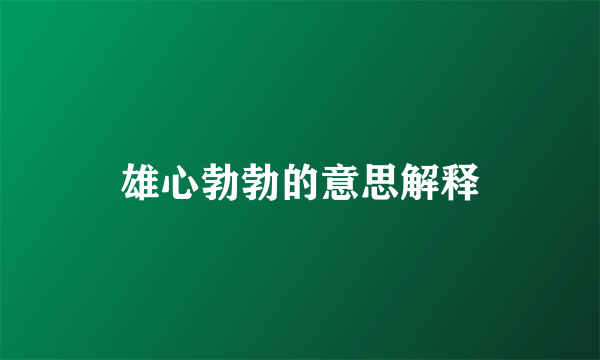 雄心勃勃的意思解释