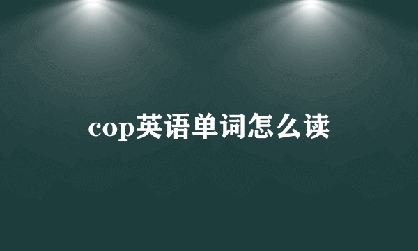 cop英语单词怎么读