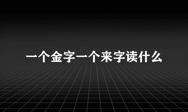 一个金字一个来字读什么