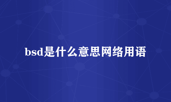 bsd是什么意思网络用语