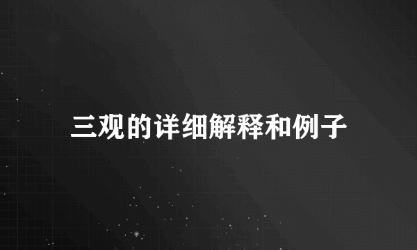 三观的详细解释和例子