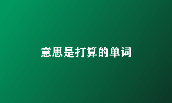 意思是打算的单词