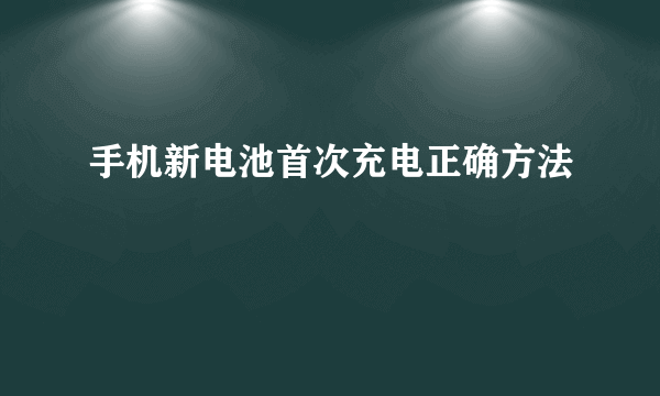手机新电池首次充电正确方法