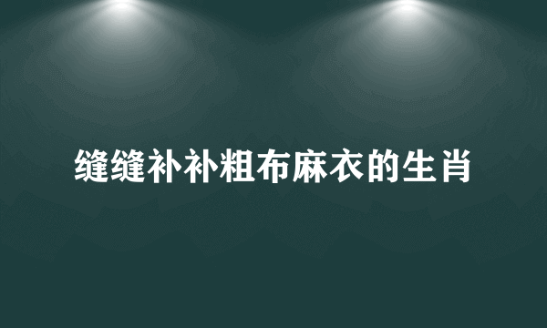 缝缝补补粗布麻衣的生肖