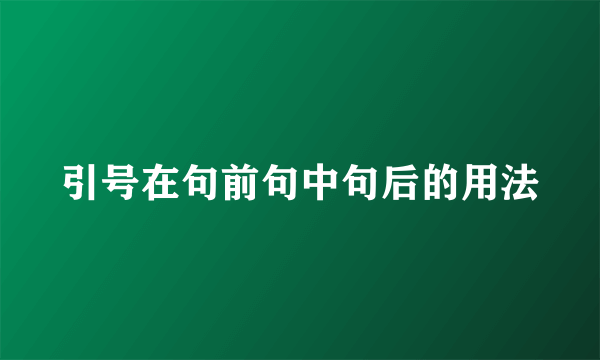 引号在句前句中句后的用法