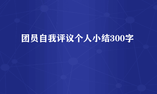 团员自我评议个人小结300字