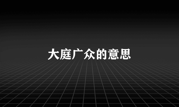 大庭广众的意思