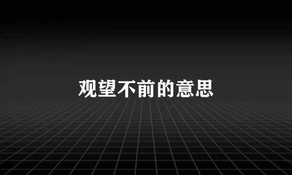 观望不前的意思
