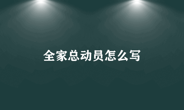 全家总动员怎么写