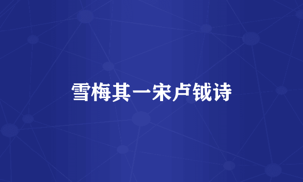 雪梅其一宋卢钺诗