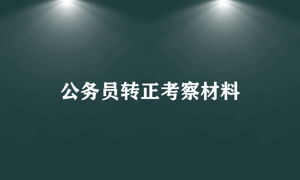 公务员转正考察材料