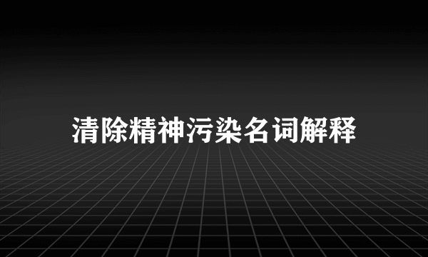 清除精神污染名词解释
