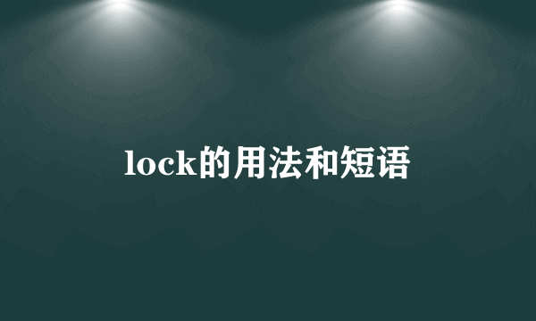 lock的用法和短语