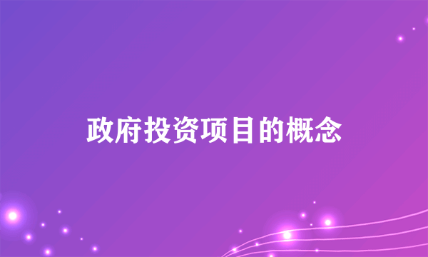 政府投资项目的概念